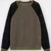 Solid Lace Long Sleeve Mesh Round Neck Casual Women Tee Top