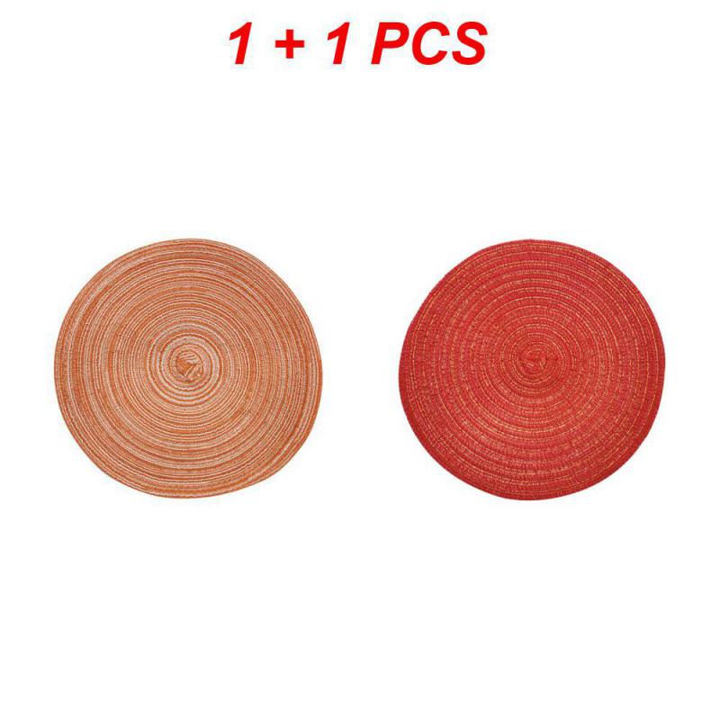 2/3/4PCS Heat Insulation Mat Round Woven Heat-resistant Placemats Washable Houseware Tableware Pad Stain Resistant Anti-skid