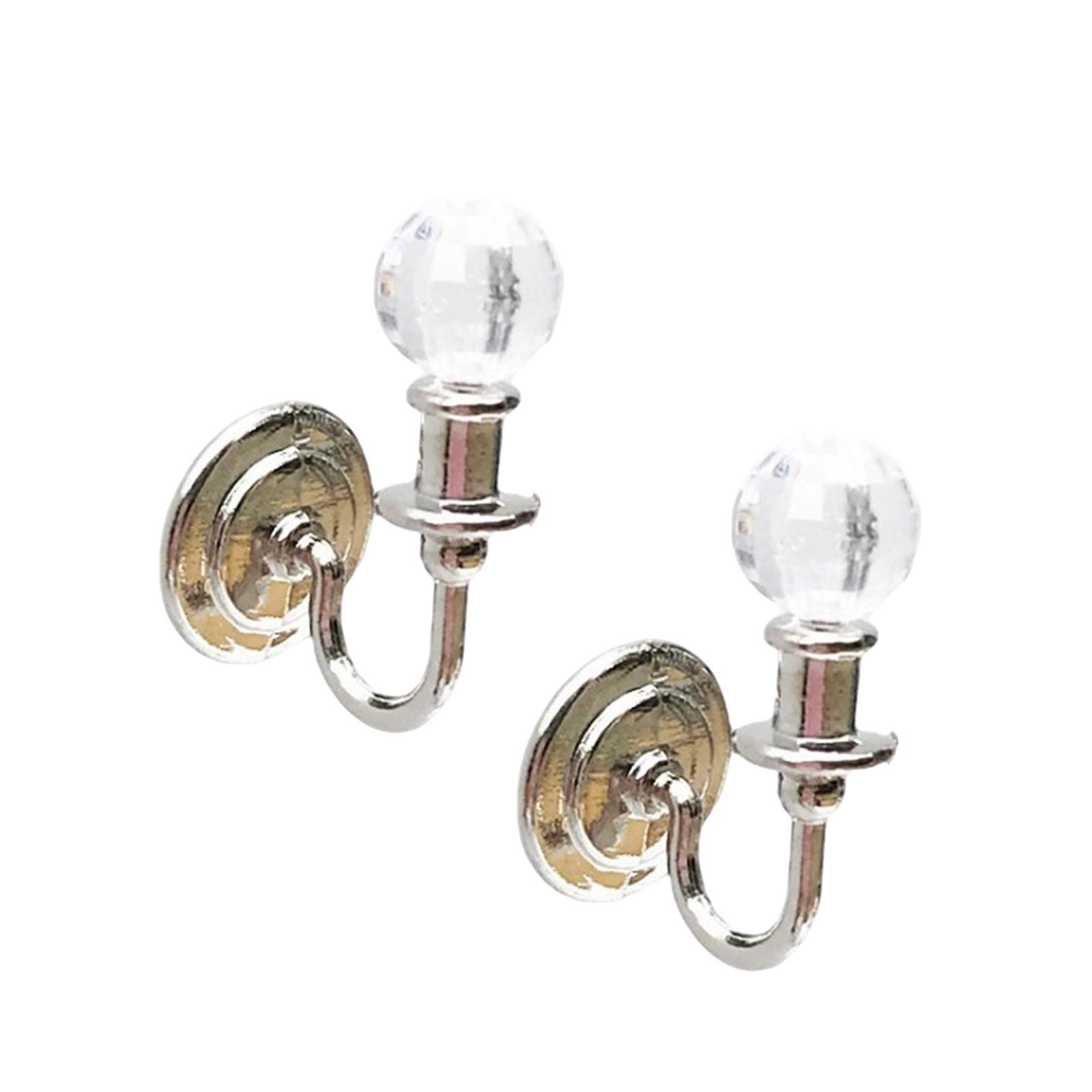 

Элегантное освещение кукольных домиков Элегантные настенные лампы из кристаллов и металла в масштабе 1:12 Портативные для любителей рукоделия серебряный