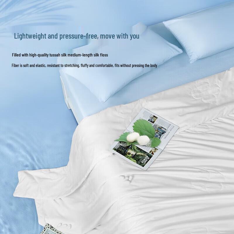 FUANNA 100% Tussah Silk Antibacterial Summer Quilt