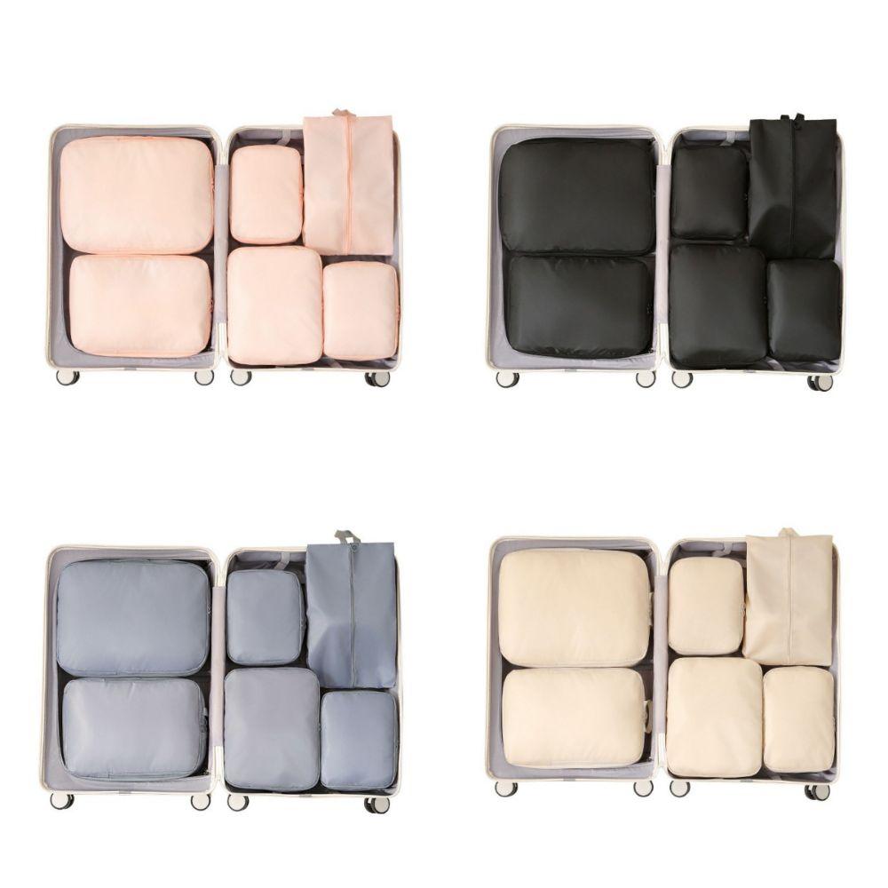 6Pcs/Set Large Capacity Luggage Compression Bag Washable Dampproof Travel Organizer Bags Folding Portable Packing Cubes Set