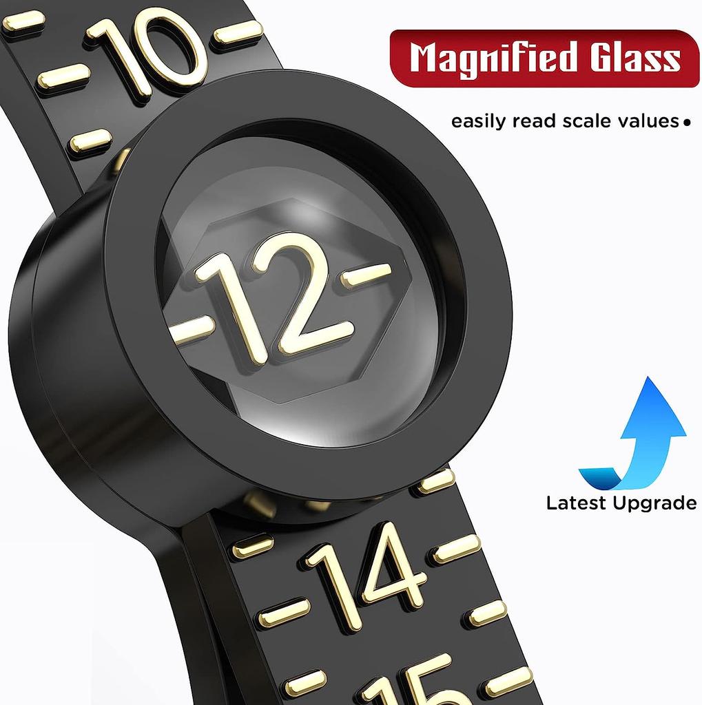 Ring Sizer,  Sizer Measuring Tool, Reusable Finger Size Tape with Magnified Glass, Clear and Accurate Jewelry Sizing Tool 1-17 USA Rings