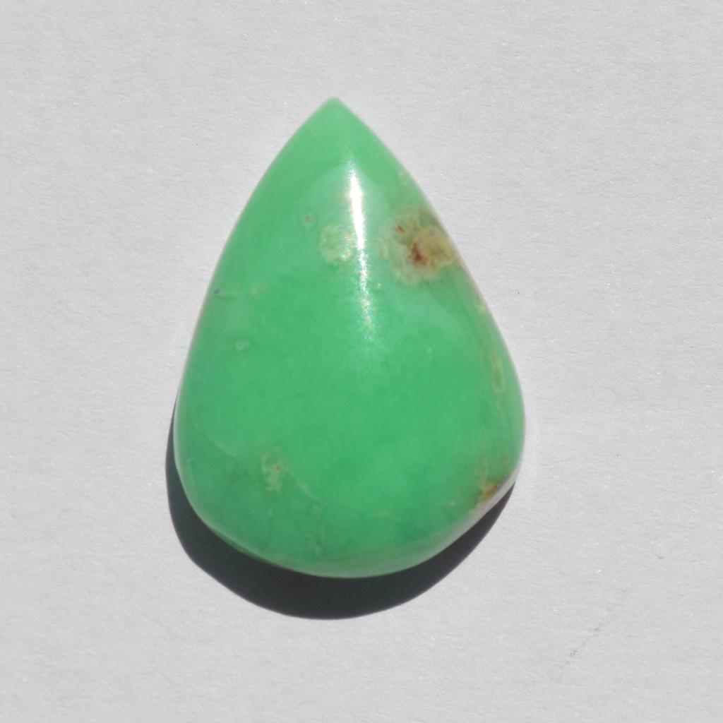 Natural Chrysoprase Gemstone Cabochon 16 Carats Size 23x17 MM Pear Shape, Jewelry Making Craft Supply