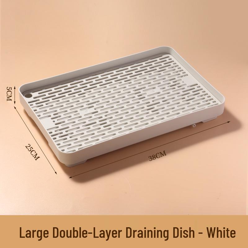 Double-Layer Kitchen Draining Tray - Tea Cup & Chopsticks Holder