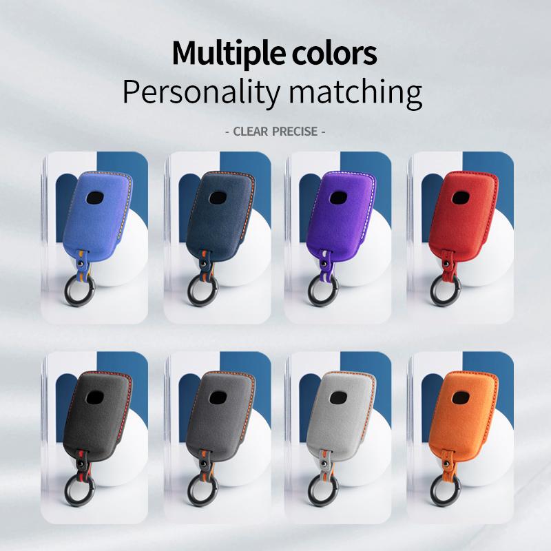 Interior Mouldings For Mazda 3 6 CX30 CX3 CX5 CX8 CX9 MX30 Car Key Case Remote Cover Shell Suede Alcantara Keychain Leather Prot