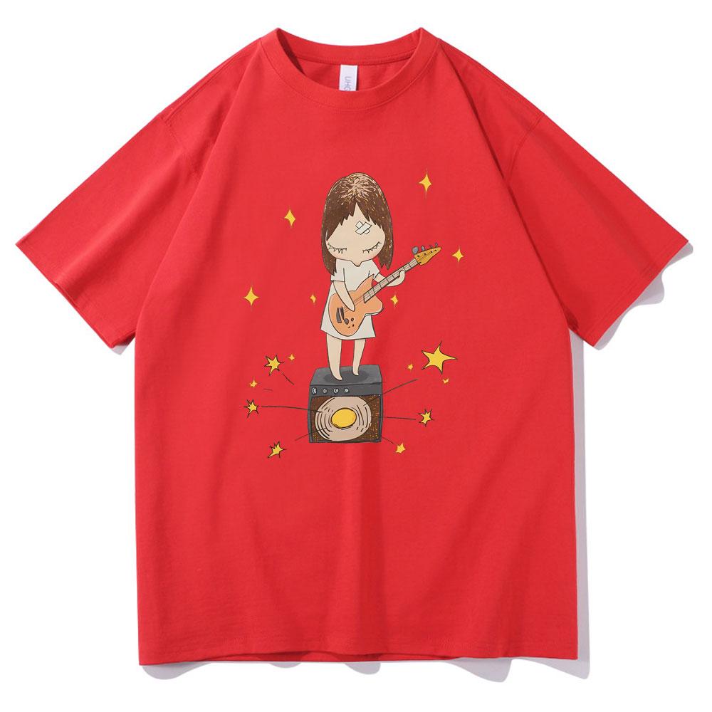 Yoshitomo Nara Guitar Gurl Print Tshirt Men Women Fashion Cartoon Oversized Short Sleeve Tshirt Unisex Casual Vintage T Shirts