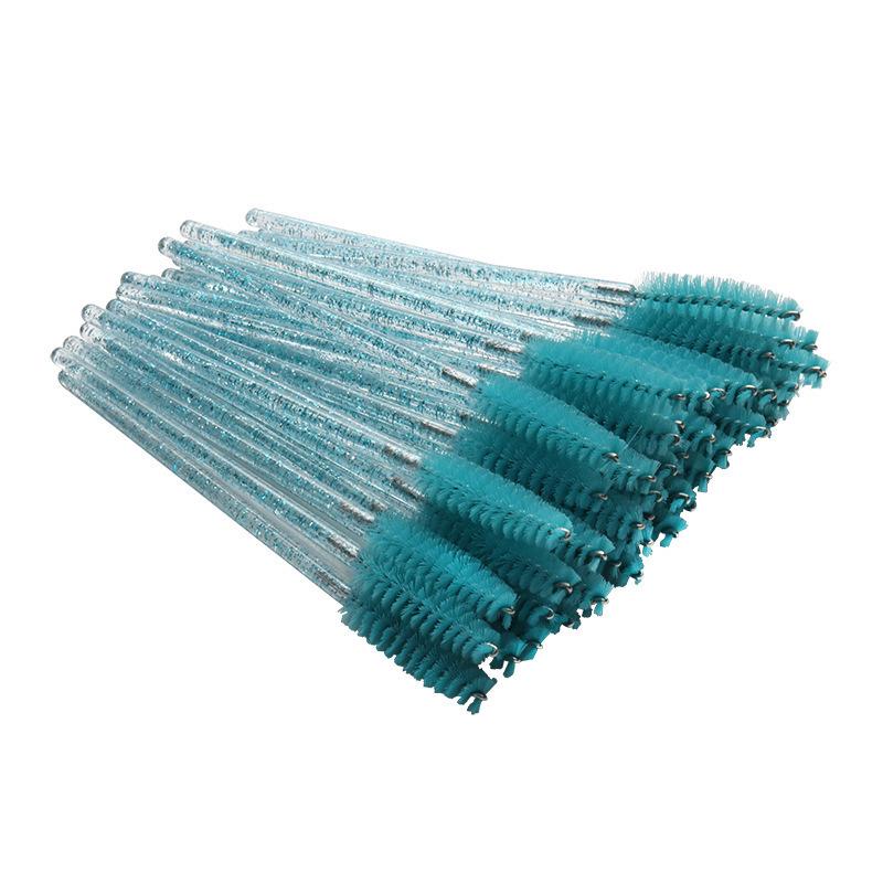Pack of 50 Disposable Crystal Rod Eyelash and Eyebrow Spiral Brushes