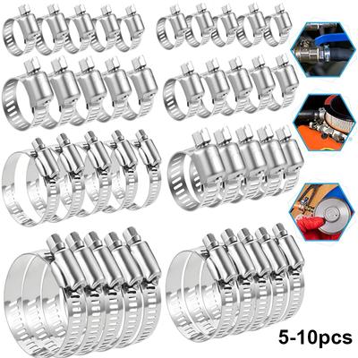 5-10 adet Paslanmaz Çelik Hortum Kelepçesi Ayarlanabilir 8-152mm Solucan Dişli Hortum Kelepçesi, Boru için Metal Boru Kelepçesi, Mekanik Uygulamalar