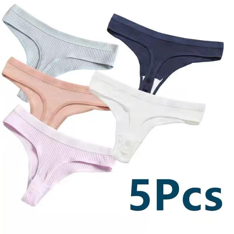 

5 шт. женские хлопковые трусики M-XL удобные стринги нижнее белье женские трусы бикини сексуальные трусики с низкой посадкой для девочек с Т-образным вырезом XXL