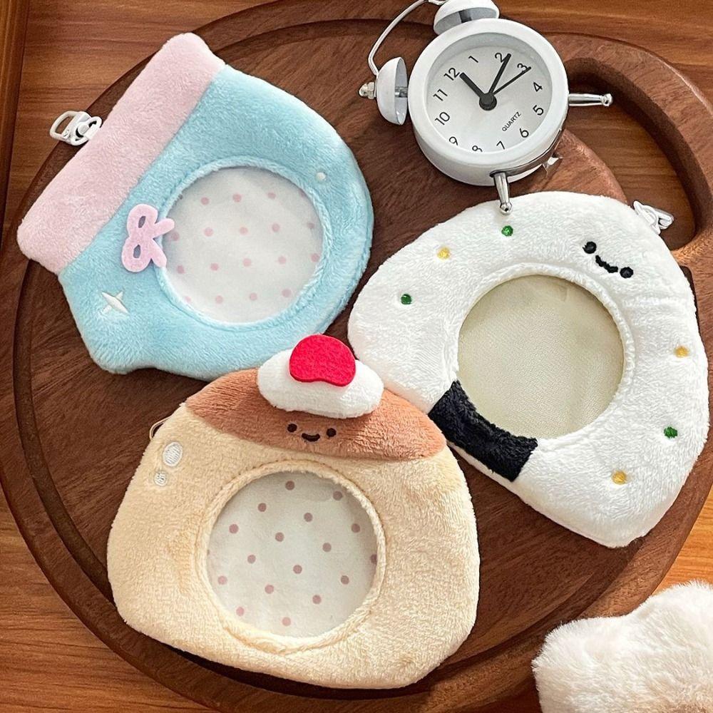 Cute Card Holder Mini with Zipper Badge Protective Cover Cartoon Portable Bag Pendant