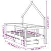 VidaXL Children's Bed Frame with Drawers 70x140 Cm Solid Pine Wood 834540