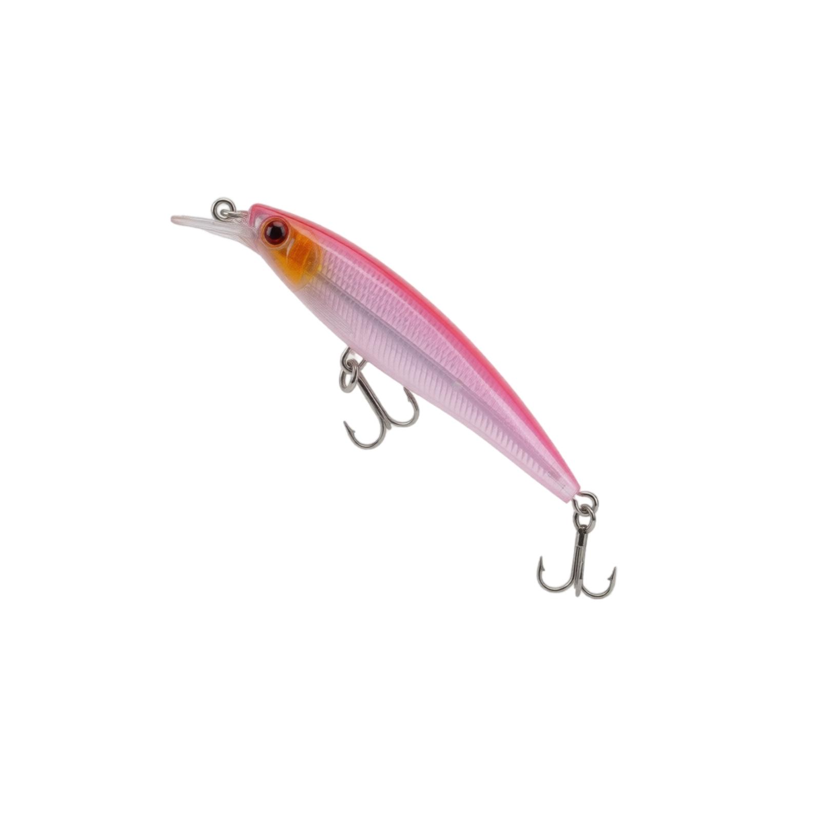 

9cm 7g Hard Plastic Fishing Lure with Feathered Treble Hook Minoru Style Minnow Bait for Freshwater and Saltwater Fishing one size