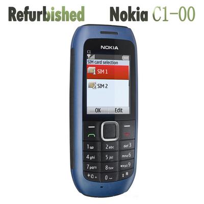 Refurbished Nokia Original Nokia C1-00 Dual SIM Mobile Phone Not Suppourt Russian With Dual SIM
