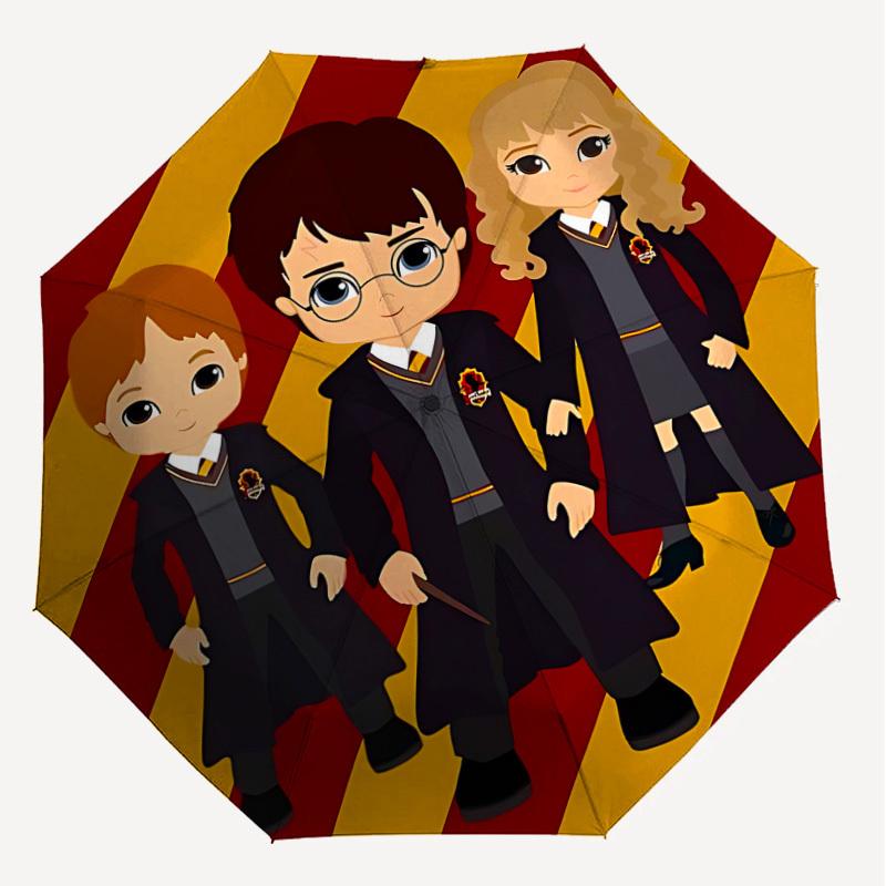 1PC Harry Potter Hermione Granger Umbrella-8-Rib Reinforced, Automatic Open, Lightweight & Durable, Cute Fashion Accessory for Outdoor, D2631
