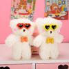 Adorable Furry Keyring Glasses Blush Bear Keychain Animal Shaped Backpack Charm