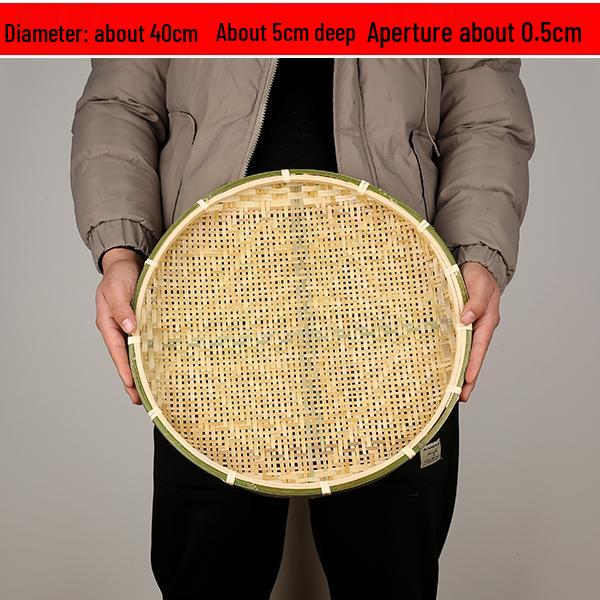Bamboo Woven Round Winnowing Basket: Household Basket for Storage, Decoration, and Drying Tea or Goods