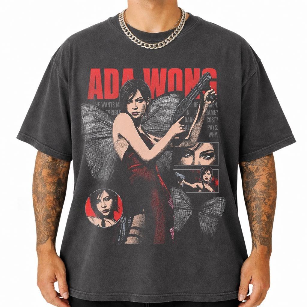 Retro Ada Wong Tshirt Resident Evil Tshirt Survival Horror Game Tshirt Gift for Male and Female Players