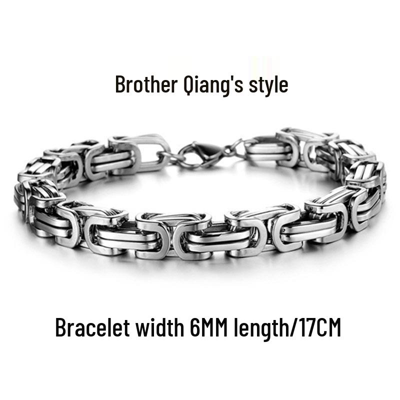 

Браслет мужской Kuang Biao из серебристой титановой стали «Императорская цепь» – Смелый и стильный килевой дизайн