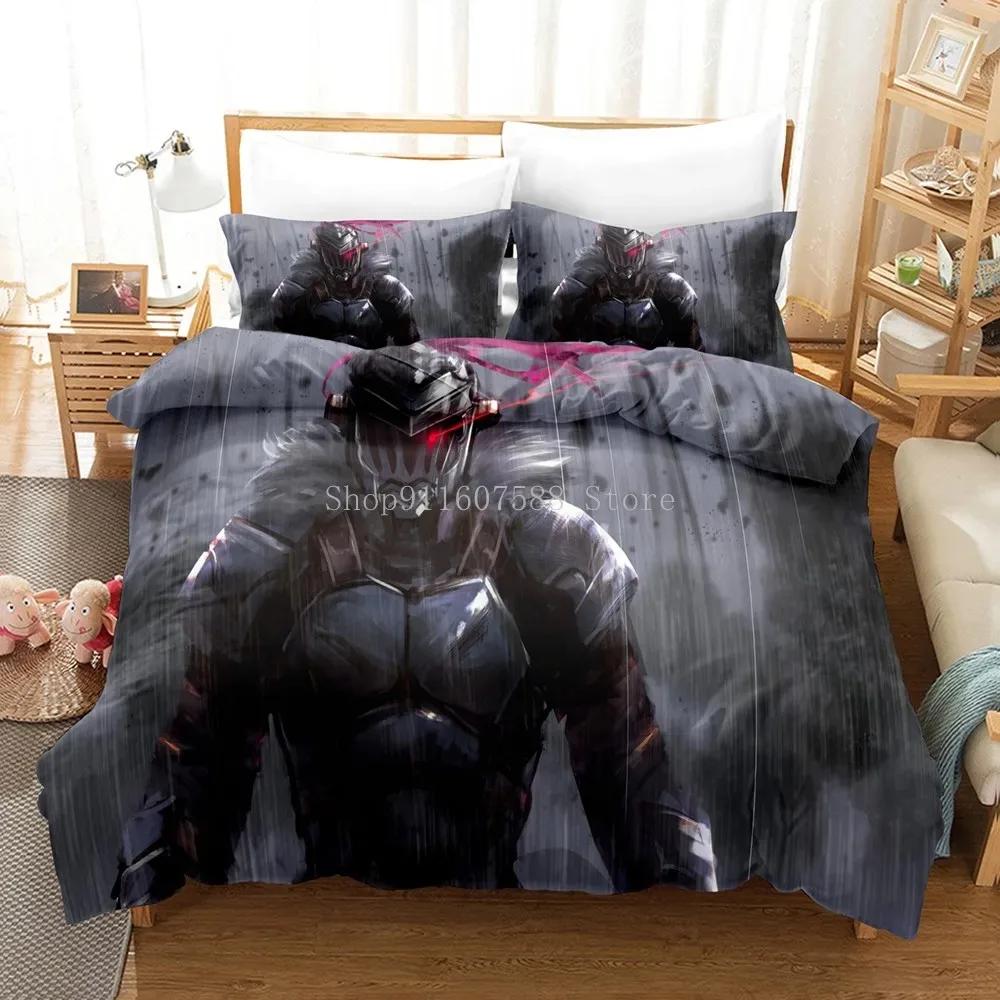 Comforter Bedding Set Anime Goblin Slayer And Lovely Bedclothes Queen King Size For Kids Adults Bedroom Decor