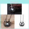 Punk Gothic Moon Necklace With Blue Stone And Cross Chain For Women