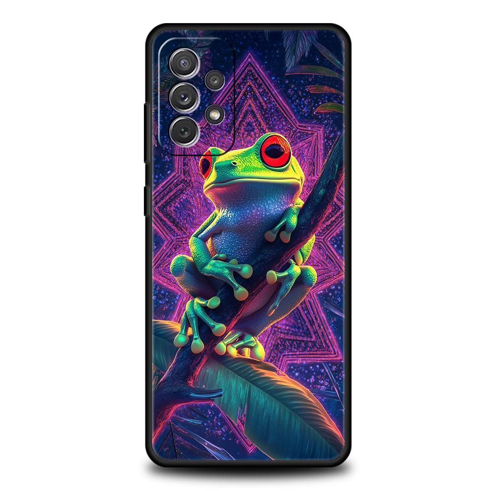 

Realitic Frog Print Phone Case for Samsung Galaxy A73 A55 A53 A51 A35 A33 A32 A25 A23 A22 A15 A13 A17 A07 5G Soft TPU Shell Bags Samsung A17
