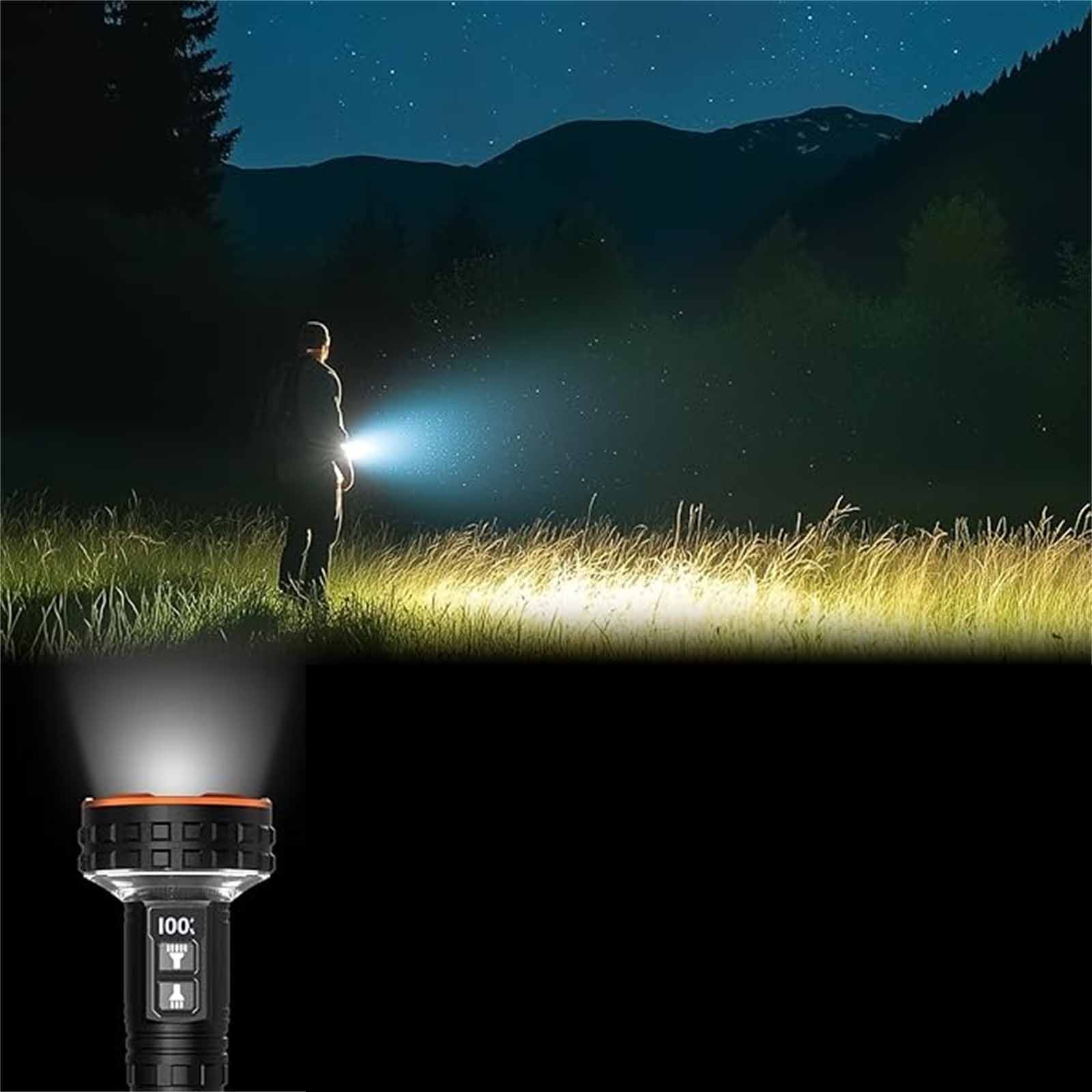 

Handheld High-Power Searchlight – Long-Range, Multi-Functional LED Torch with Strong Light & Extended Battery Life One Size чорний