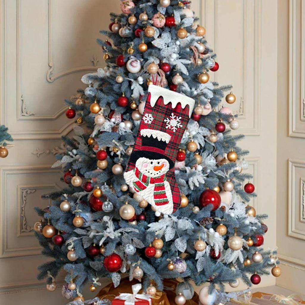 1pc 3D Printing Christmas Theme Stockings Santa Claus Snowman Bear Penguin Stockings Christmas Hangable Stocking Decorations