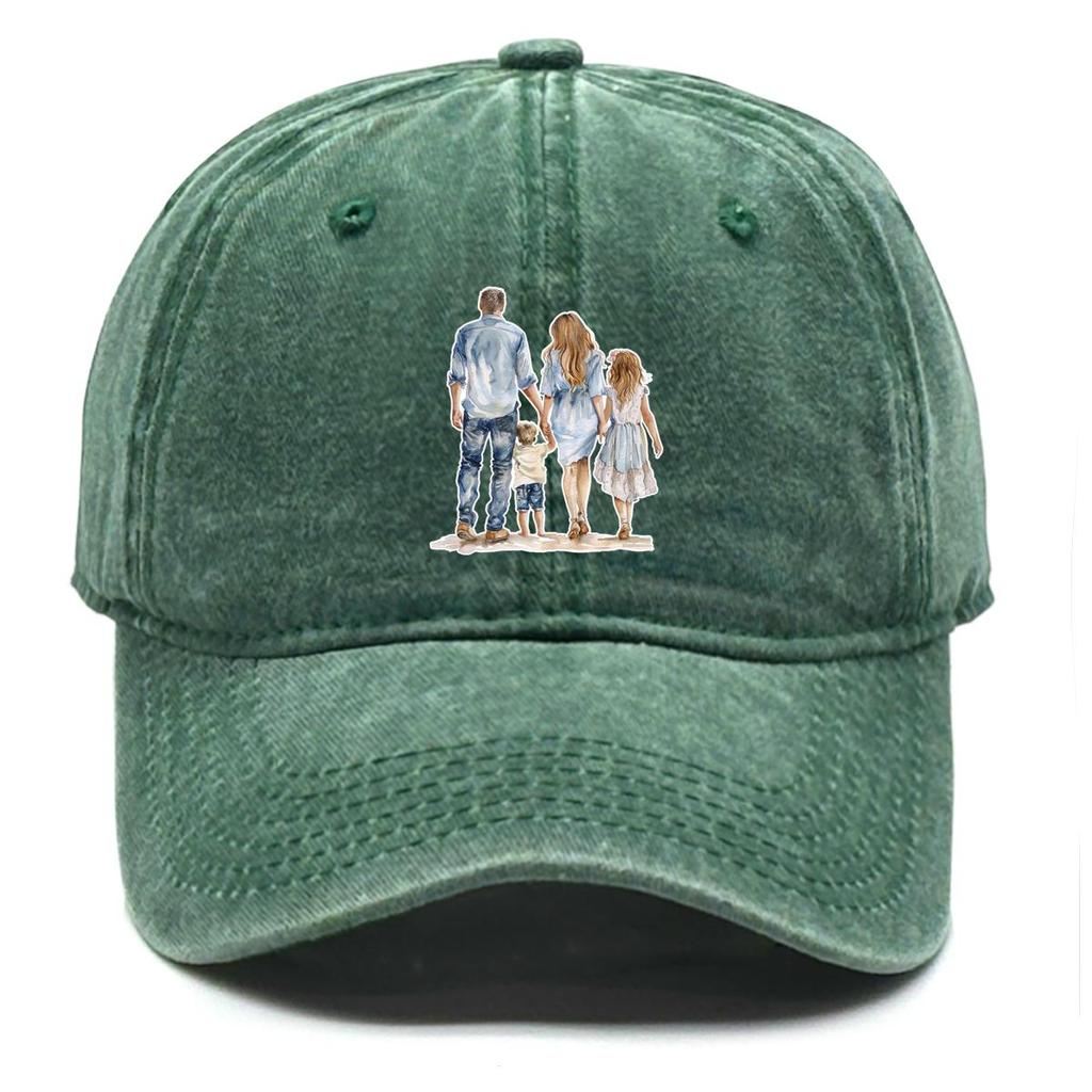 Family Members Print Adjustable Baseball Hat, Trucker Hat Simple Unisex Curved Brim Leisure Snapback Baseball Cap