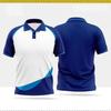 2025 Color 3D Printed Polo Shirt Sports Stripes Sports Pattern Short Sleeve T-Shirt Summer Lapel