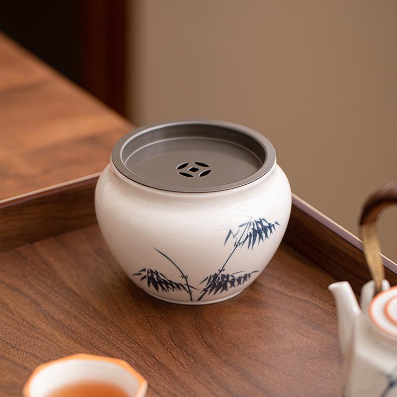 Hand-painted Ash Glaze Jianshui Ceramic Tea Wash Bowl (Kung Fu Tea Set)