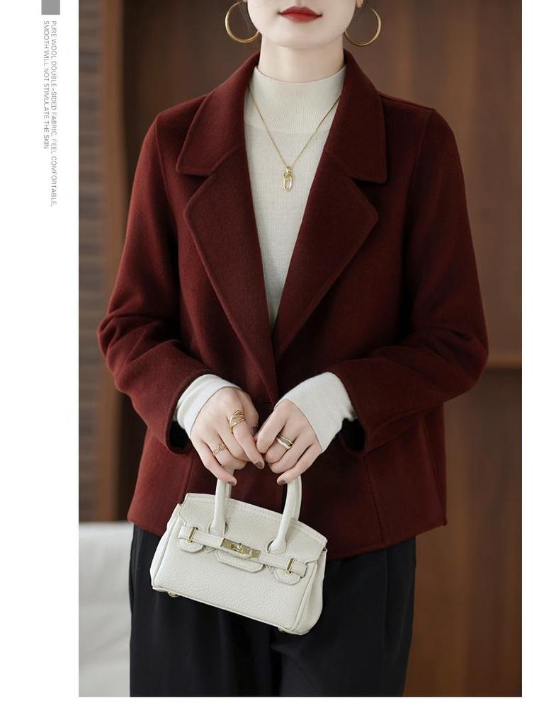 2025 Autumn/Winter Women's Double-Sided Wool Coat - Korean Style, Loose Fit, Short, Fashionable, Versatile.