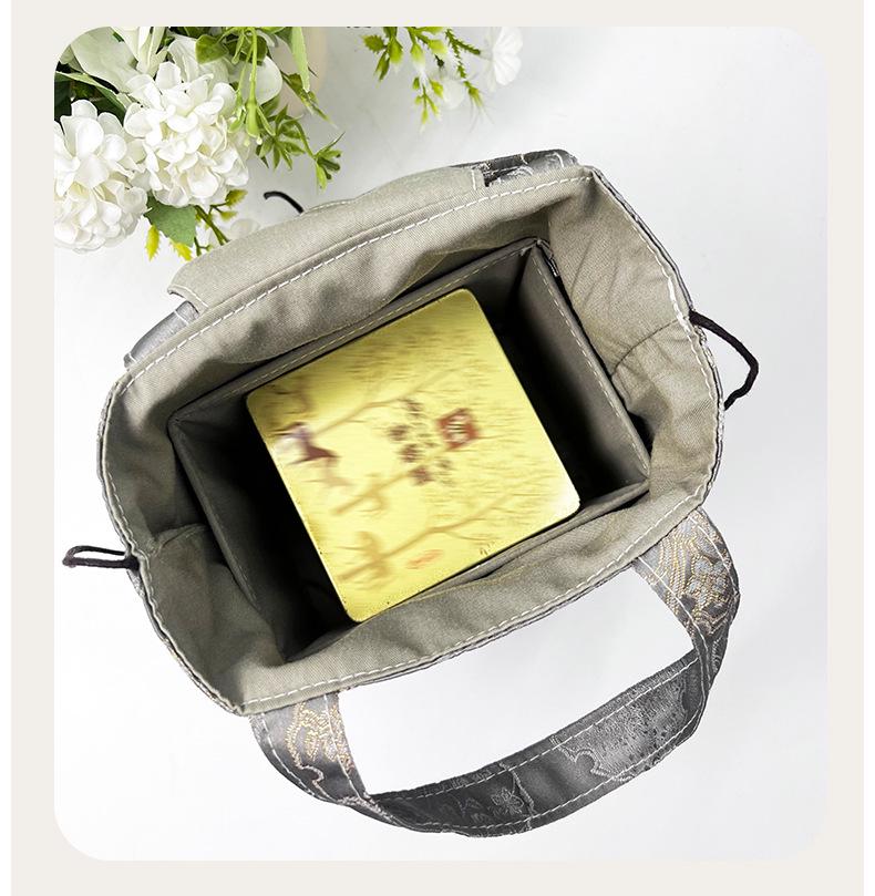 Brocade Tea Set Storage Bag: Portable, Customizable Cloth Bag for Tea Can Storage
