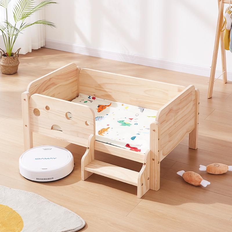 Hundebett für kleine Hunde & Katzen Holz-Hundehütte erhöhte Liegefläche Sommer Kühlbett für Welpen/Kätzchen Bodenfeuchteschutz Haustiermöbel