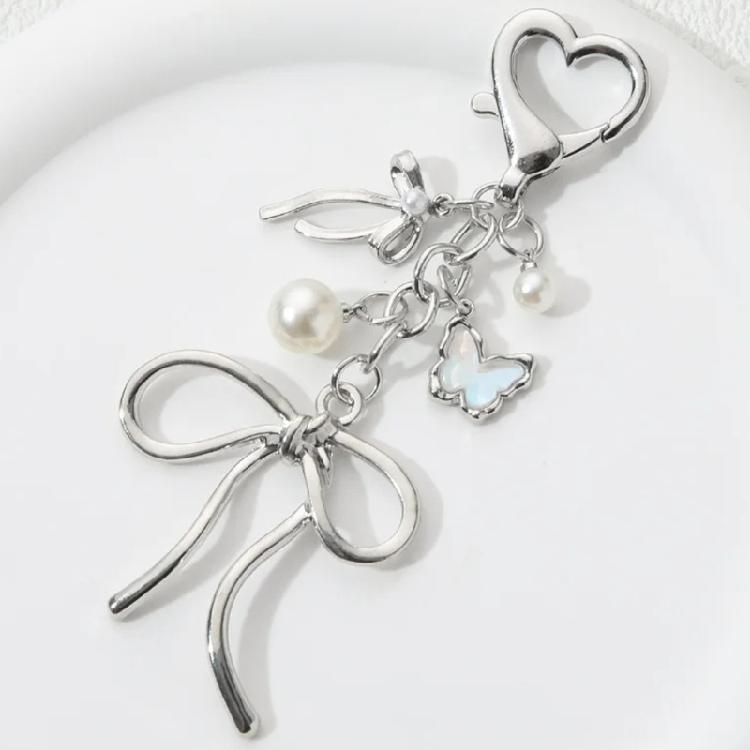 Kluczyki z kokardkami i perłami Zawieszki do torebki Breloczki do kluczy samochodowych Zawieszki do torebki Akcesoria do portmonetki Plecaka Dekoracje Prezenty na Walentynki