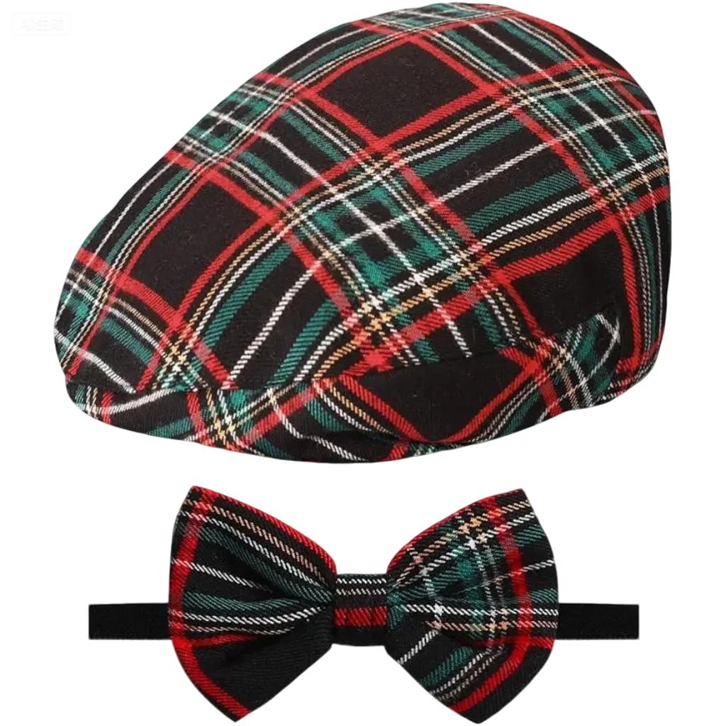 Babyhut Kinderkappe Kleinkind Geburtstag Taufe Accessoire Neugeborene Taufe Schiebermütze Vintage Fahrer Mütze mit Fliege 4-5 Years Old black