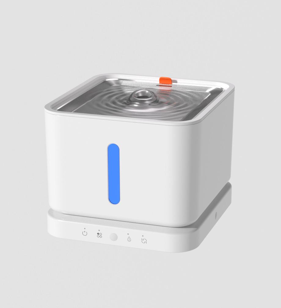 Ceramic Cat Water Fountain with Stainless Steel Circulation