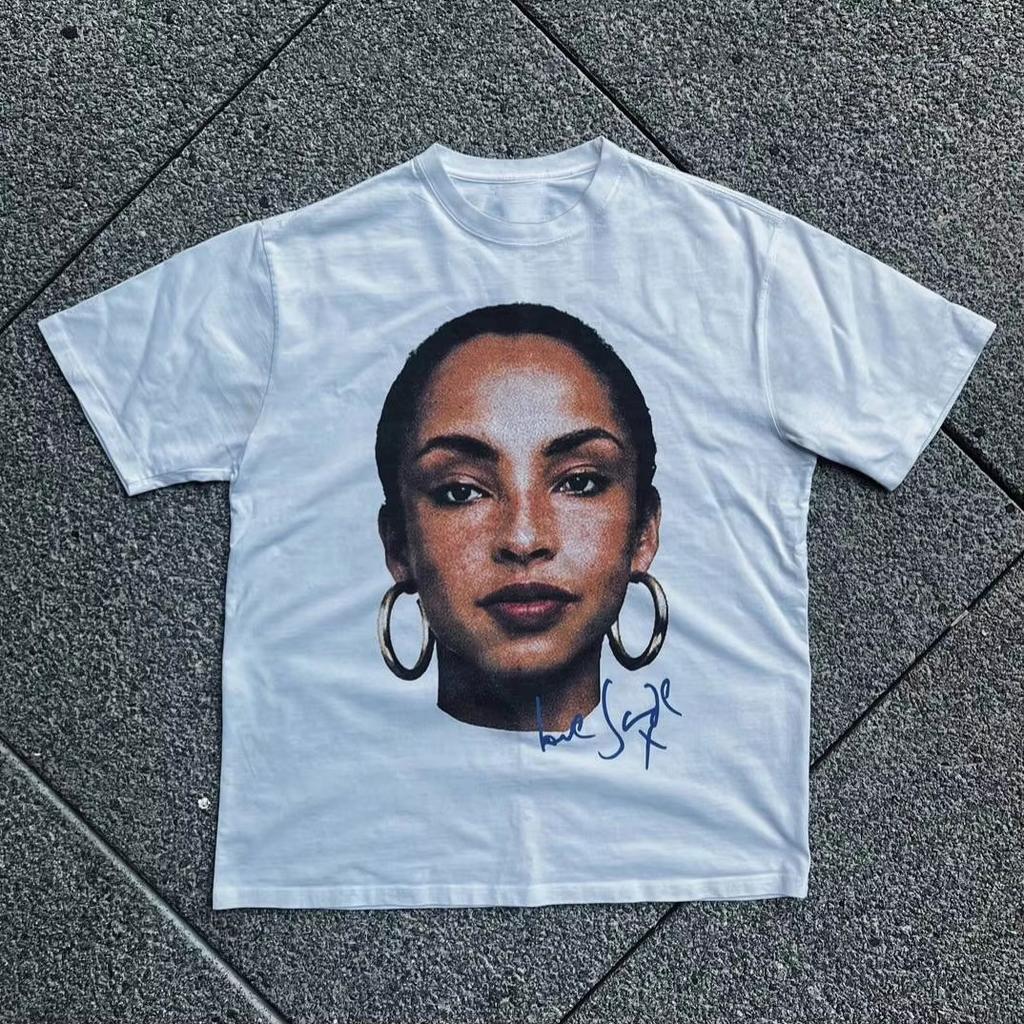 Vintage 90's Sade Adu Shirt Sade Rap Hip Hop 90 Unisex Printed Tshirt S-3XL Graphic Short Sleeve Shirt Men Women Summer