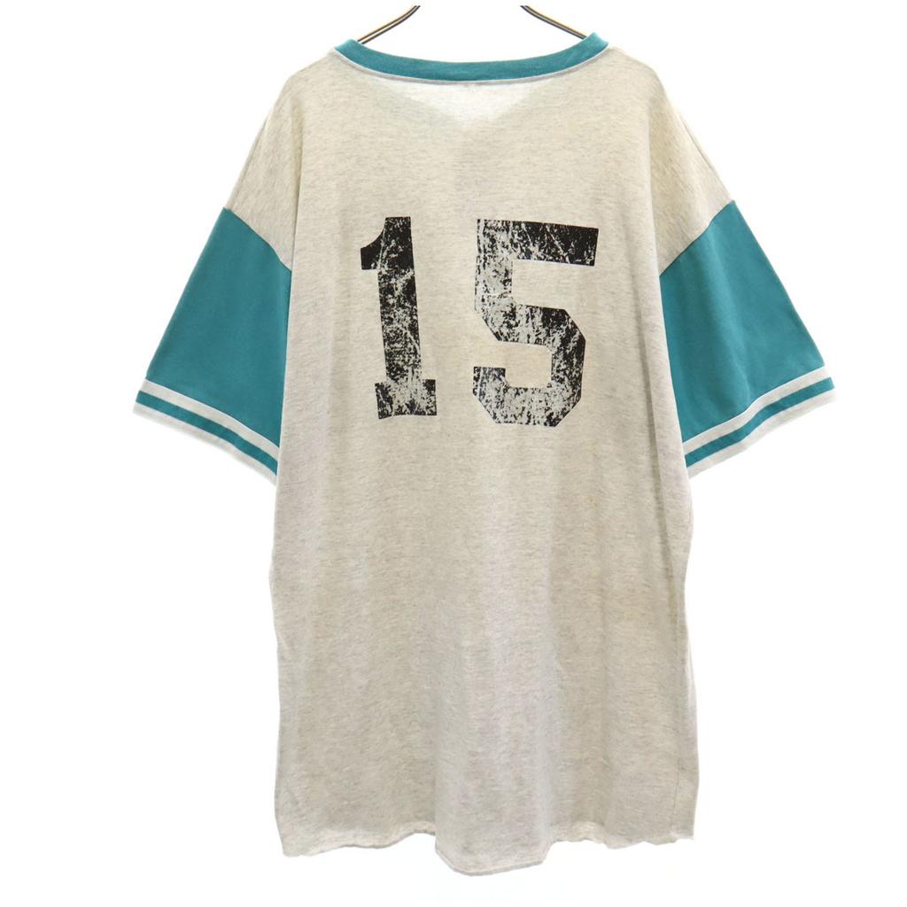 OLD 90s MB 15 Short sleeve Henry Neck T-shirt gray Men's Used