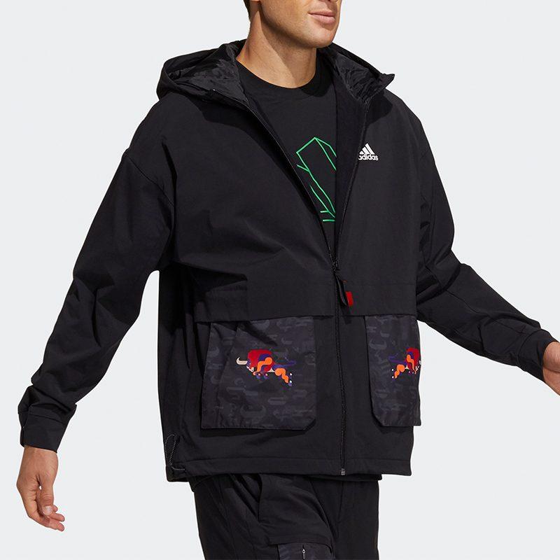 Adidas CNY Jackets Men's Black Hooded Moderate Other GP1821