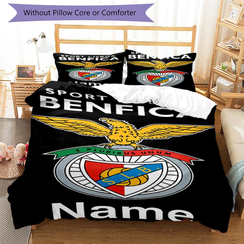 3Pcs Custom Name Benfica Bedding Set Duvet Cover Closure Includes 1Duvet Cover 2Pillowcases Soft And Comfortable For All Seasons