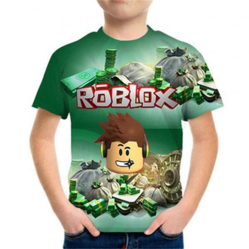 T-shirt Roblox Estiva per Ragazzi Moda Bambini T-shirt Traspirante Casual Stampa Gioco Vestiti Manica Corta Abbigliamento Bambini