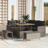 vidaXL 8-Piece Garden Sofa Set with Grey Cushions Synthetic Rattan, vidaXL Garden Dining Set 3 3363038