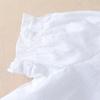 Girls Blouse Shirts Summer Short Sleeve Cotton Lovely Lace Causal White Tops Childrens High Quality Clothes