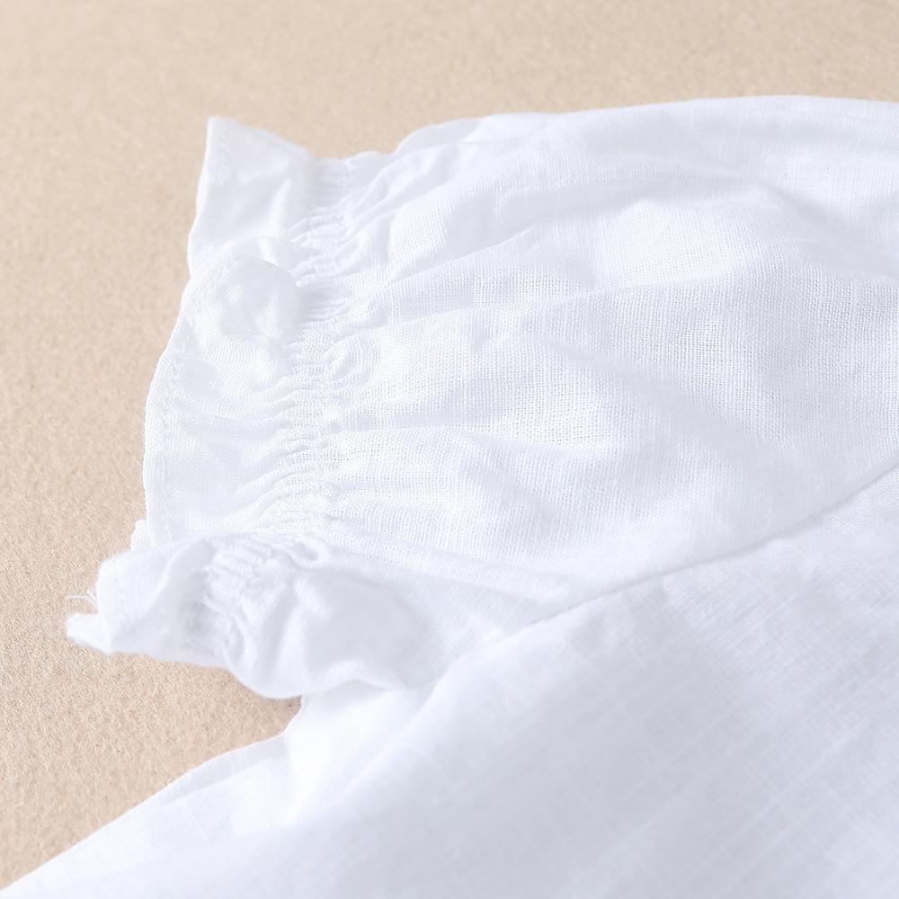 Camicette da ragazza Camicie estive a maniche corte in cotone Bel pizzo causale bianco Top Abbigliamento per bambini di alta qualità