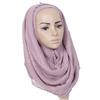 Fashion Cotton Crinkle Hijab Scarf Plain Shawls Muslim Scarves Headscarf Wraps Pashmina Solid Headband Turban Islamic Hijabs