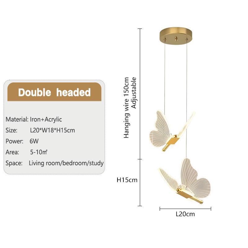 Lămpi moderne cu suspendare cu LED Fluture pentru noptieră Corpuri de iluminat suspendate Candelabru interioare pentru bucătărie acasă