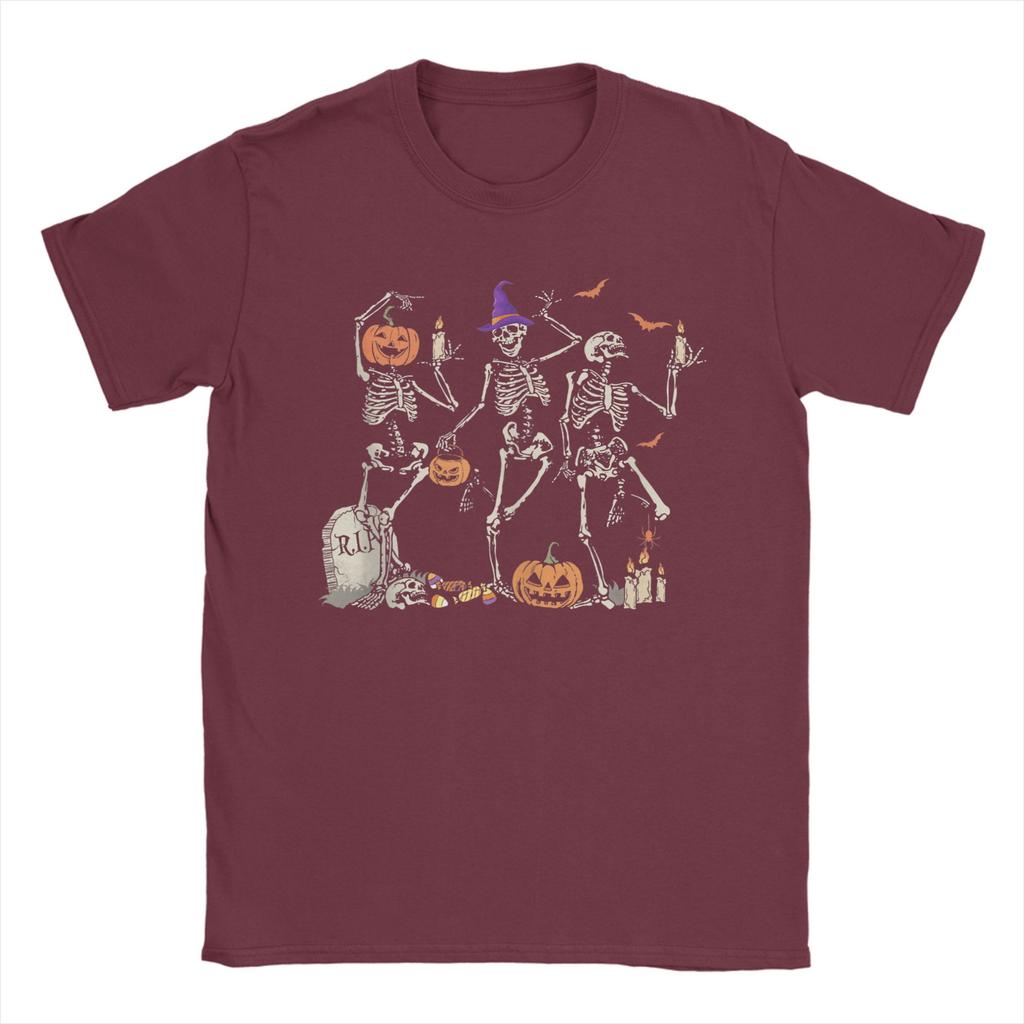Tančící kostra Šťastný Halloween Lebka Pánské bavlněné tričko Novinka Tričko O-výstřih Krátký rukáv Letní topy