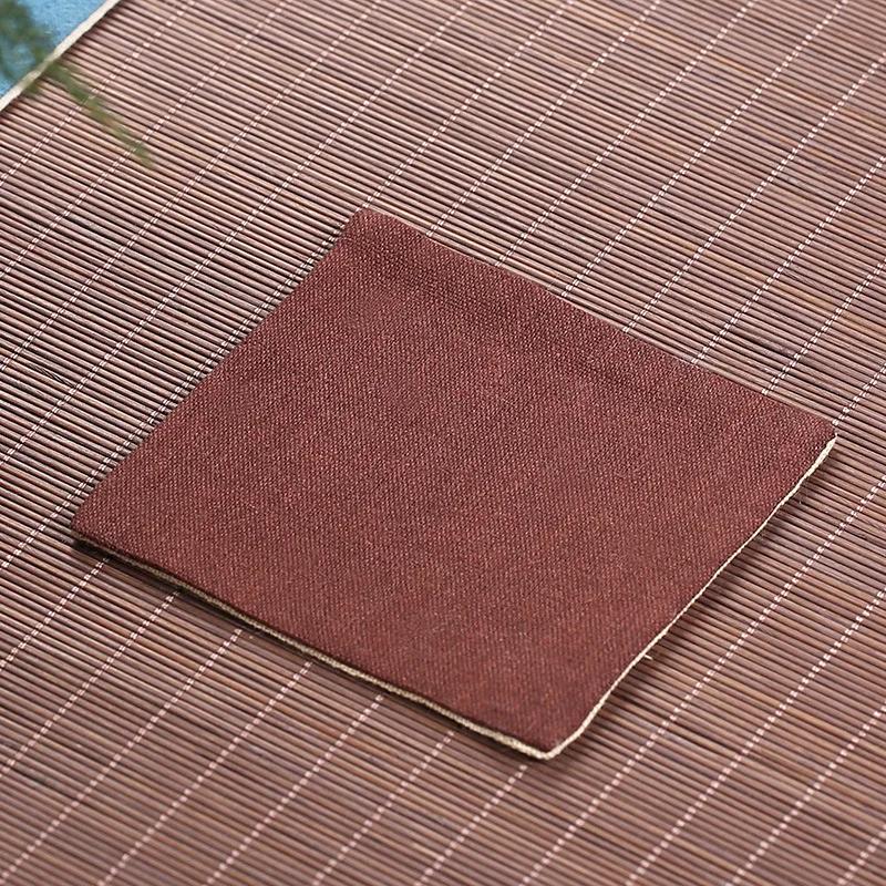 Cotton and Linen Kung Fu Tea Coasters Simple Solid Color Square Coaster Anti-scald Absorbent Heat Insulation Mat Home Mats
