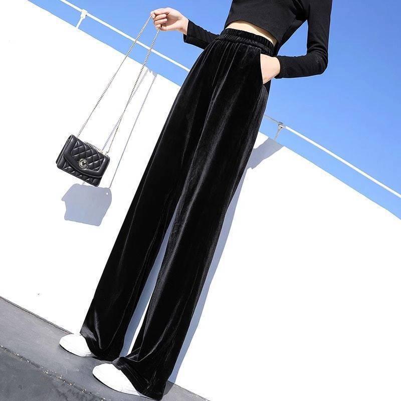 

2025 Women s Velvet Pants: Gold, Black, Wide & Narrow-Leg Options for Autumn/Winter L fits 110-125 kg