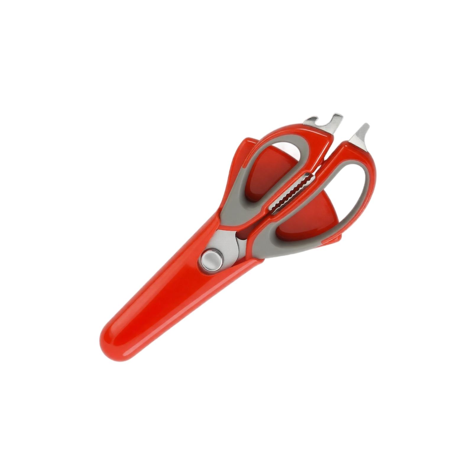 

Multifunctional Stainless Steel Kitchen Food Scissors with Magnetic Protective Sheath Chicken Bone Cutter Heavy Duty Kitchen Shears for Home Use one size червоний